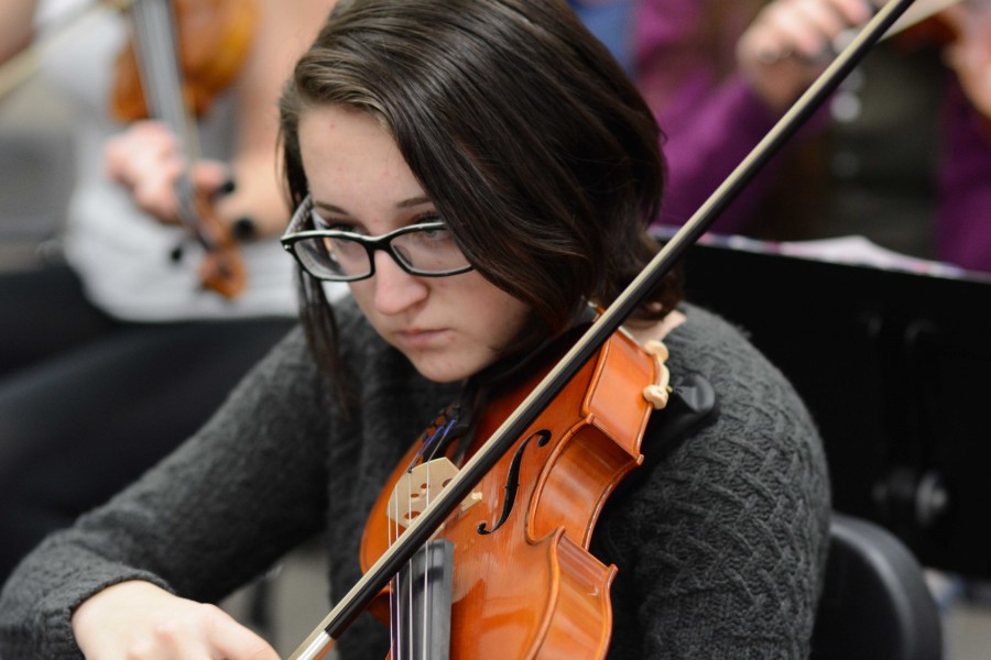 Abby Browning, 9, plays the viola in orchestra in concert orchestra. This weeks pictures of the week are highlighting all of our photographers, new and old, to journalism this semester. The name below each caption is photo credit and caption writer. After this week, each week of photos will be done by one of the photographers featured in this slideshow. 

Cameron Hardecopf 