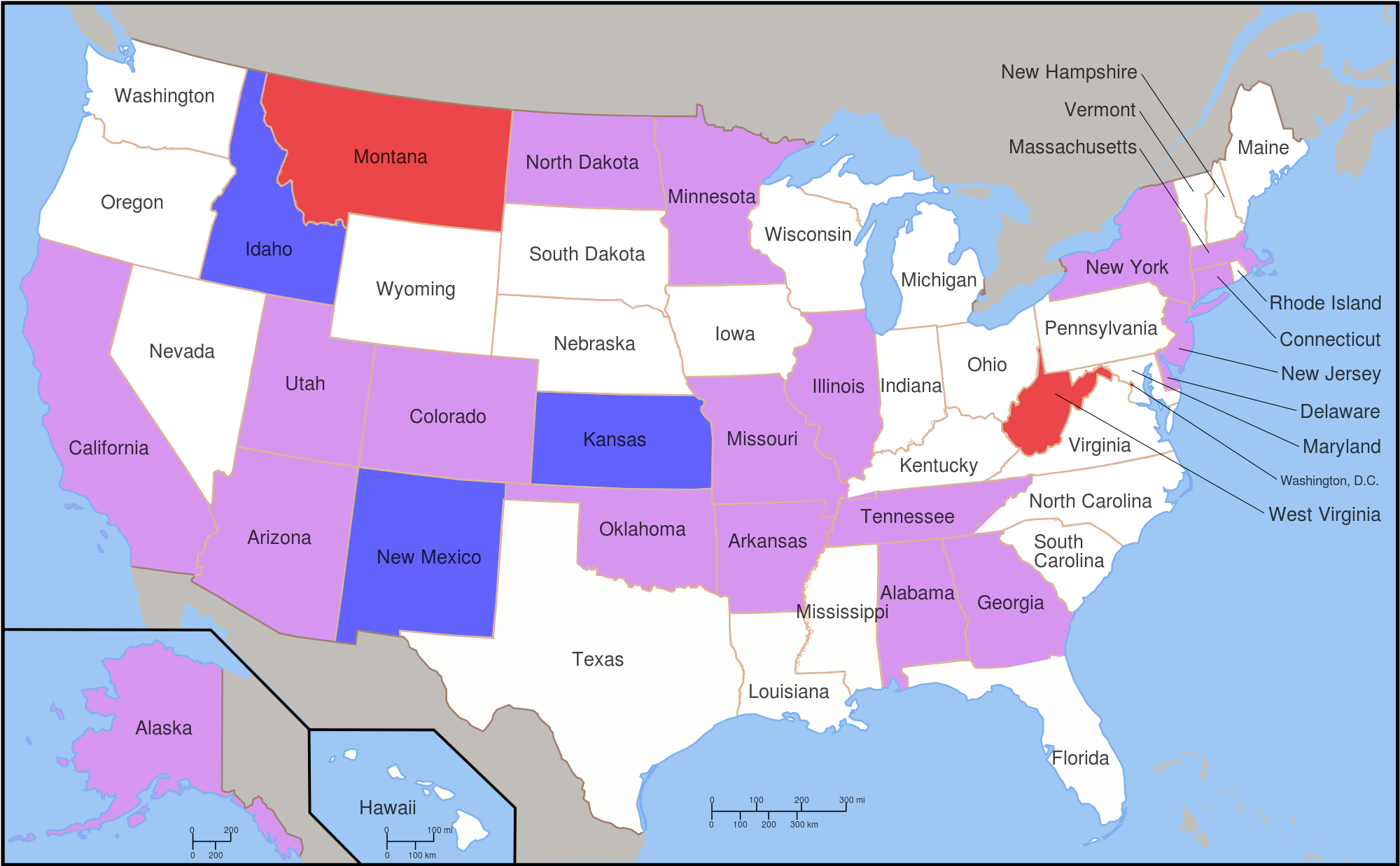 Кокусы в США. Nicknames of American States.